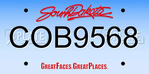 COB9568 South Dakota License Plate