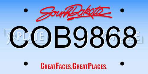COB9868 South Dakota License Plate