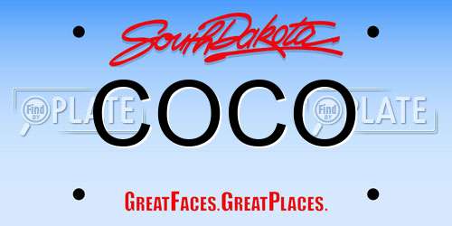 COCO South Dakota License Plate