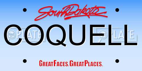 COQUELL South Dakota License Plate