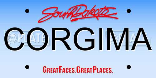 CORGIMA South Dakota License Plate