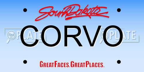 CORVO South Dakota License Plate