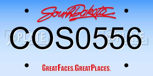 COS0556 South Dakota License Plate