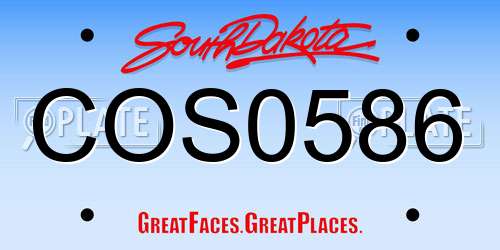 COS0586 South Dakota License Plate