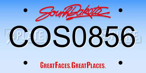 COS0856 South Dakota License Plate