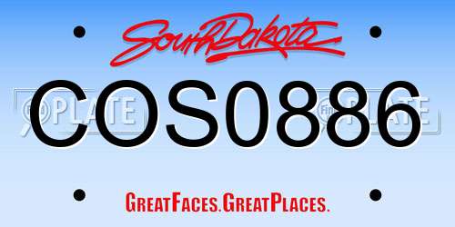 COS0886 South Dakota License Plate