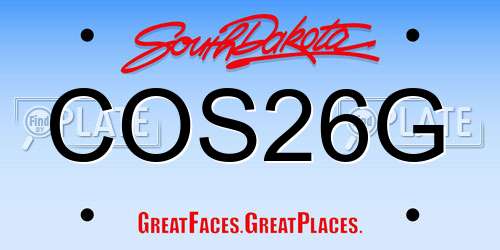 COS26G South Dakota License Plate