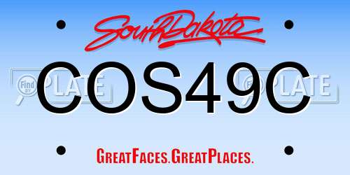 COS49C South Dakota License Plate
