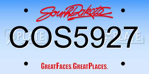 COS5927 South Dakota License Plate