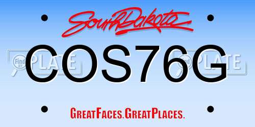 COS76G South Dakota License Plate