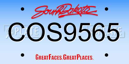 COS9565 South Dakota License Plate
