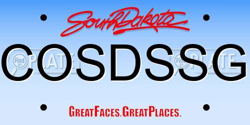 COSDSSG South Dakota License Plate