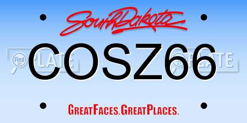 COSZ66 South Dakota License Plate