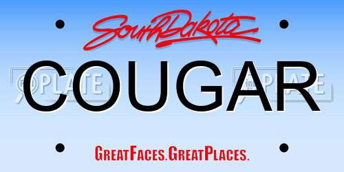 COUGAR South Dakota License Plate