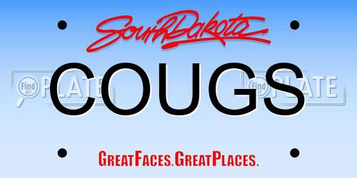 COUGS South Dakota License Plate