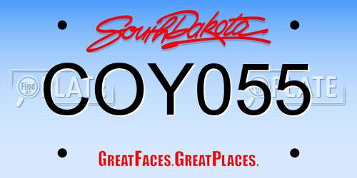 COY055 South Dakota License Plate