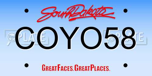 COYO58 South Dakota License Plate