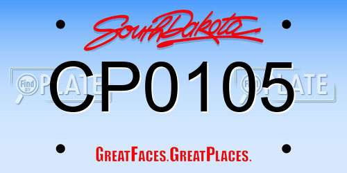CP0105 South Dakota License Plate
