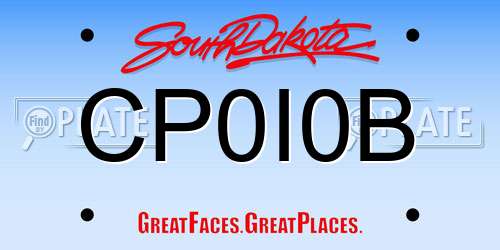 CP0I0B South Dakota License Plate