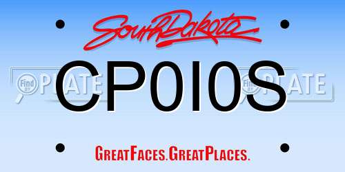 CP0I0S South Dakota License Plate