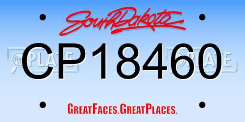 CP18460 South Dakota License Plate
