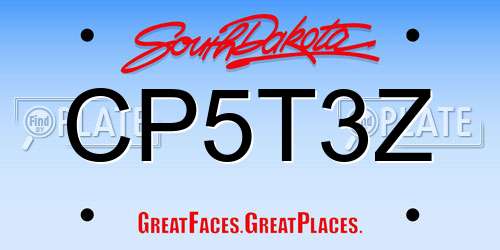 CP5T3Z South Dakota License Plate