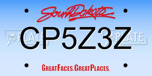 CP5Z3Z South Dakota License Plate