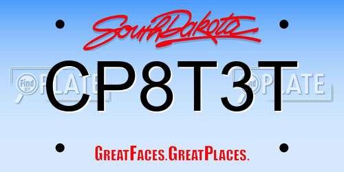 CP8T3T South Dakota License Plate