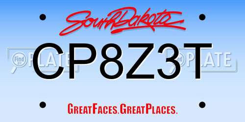 CP8Z3T South Dakota License Plate