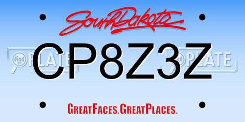 CP8Z3Z South Dakota License Plate