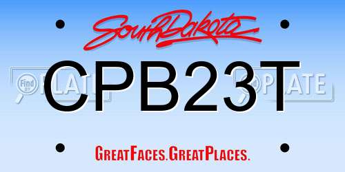CPB23T South Dakota License Plate