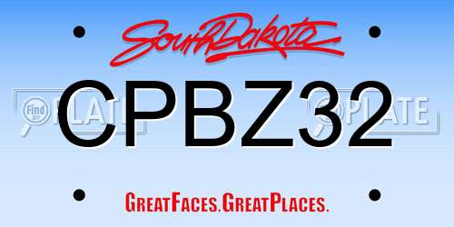 CPBZ32 South Dakota License Plate