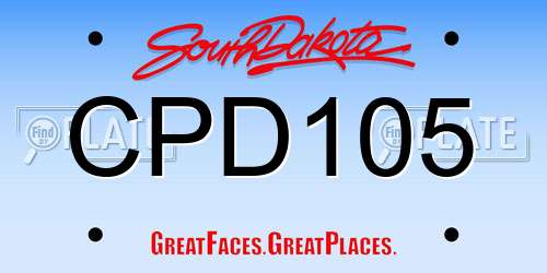 CPD105 South Dakota License Plate