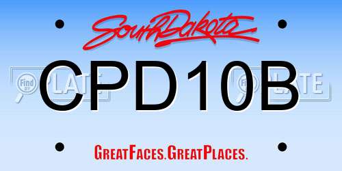 CPD10B South Dakota License Plate