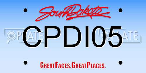 CPDI05 South Dakota License Plate