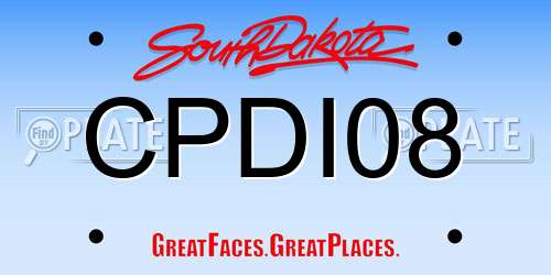 CPDI08 South Dakota License Plate