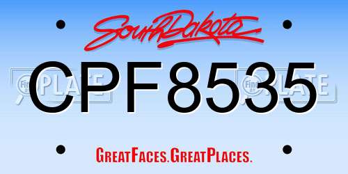 CPF8535 South Dakota License Plate