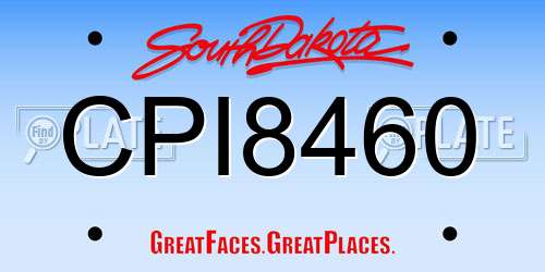 CPI8460 South Dakota License Plate