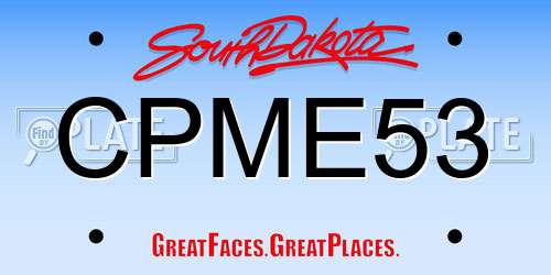 CPME53 South Dakota License Plate
