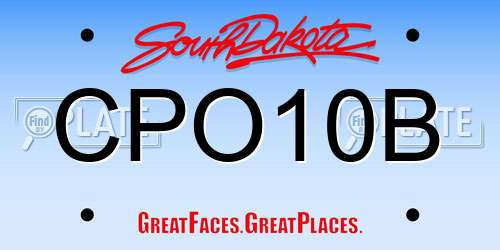 CPO10B South Dakota License Plate