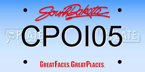 CPOI05 South Dakota License Plate