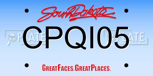 CPQI05 South Dakota License Plate