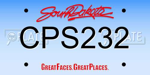CPS232 South Dakota License Plate