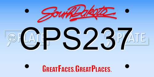 CPS237 South Dakota License Plate
