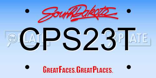 CPS23T South Dakota License Plate