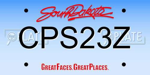 CPS23Z South Dakota License Plate