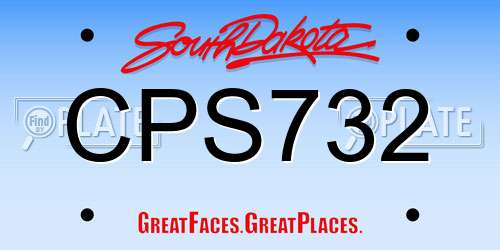 CPS732 South Dakota License Plate
