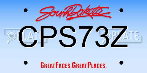 CPS73Z South Dakota License Plate