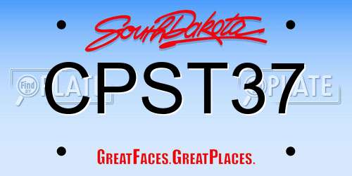 CPST37 South Dakota License Plate