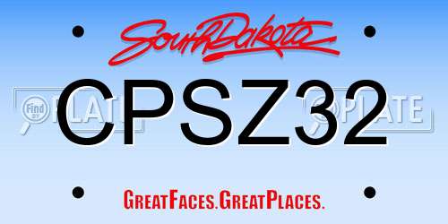 CPSZ32 South Dakota License Plate